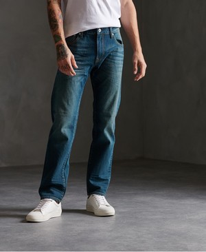 Superdry 04 Daman Straight Férfi Farmer Kék | YHUIL7948